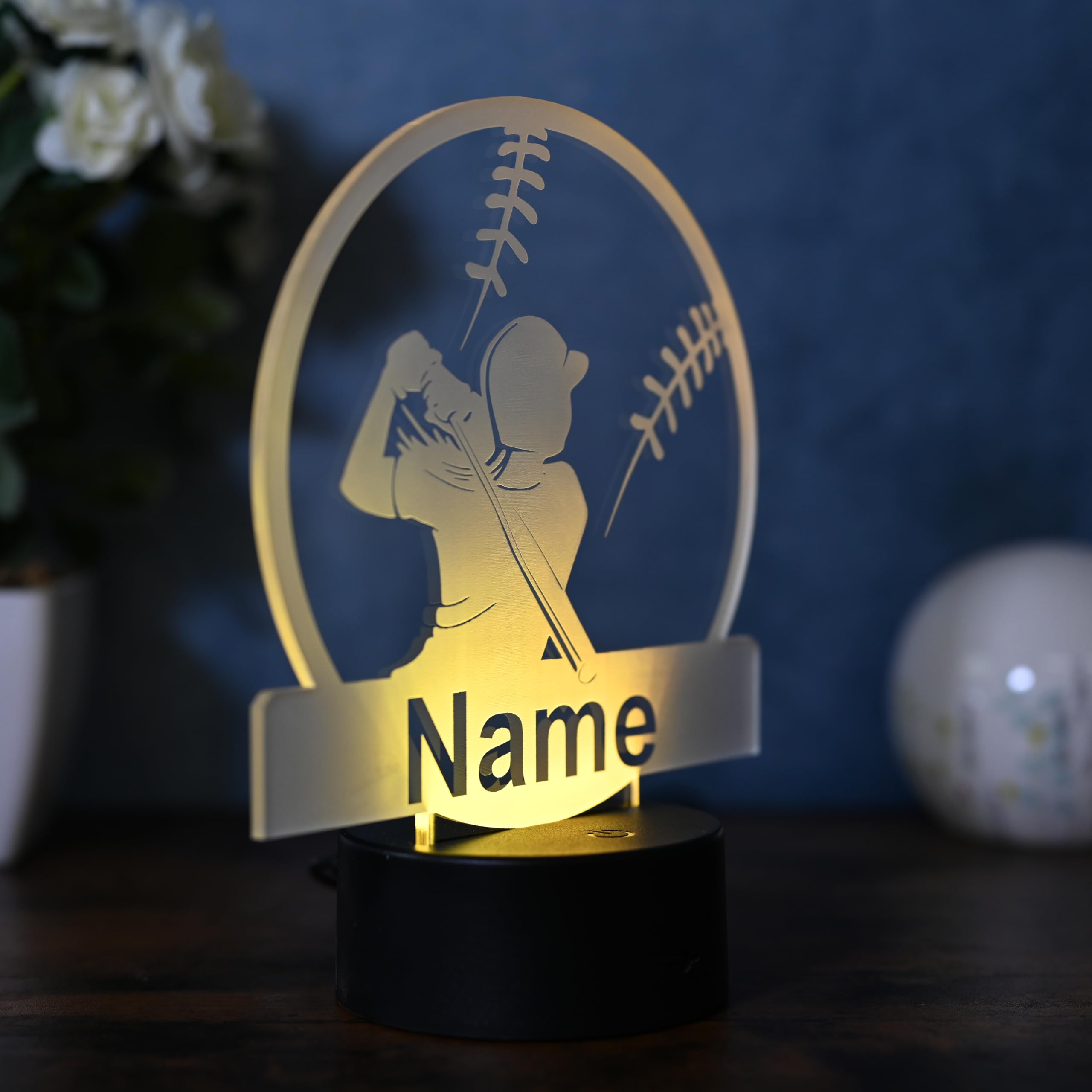 Lampe de baseball personnalisée - Cadeau pour joueurs et fans