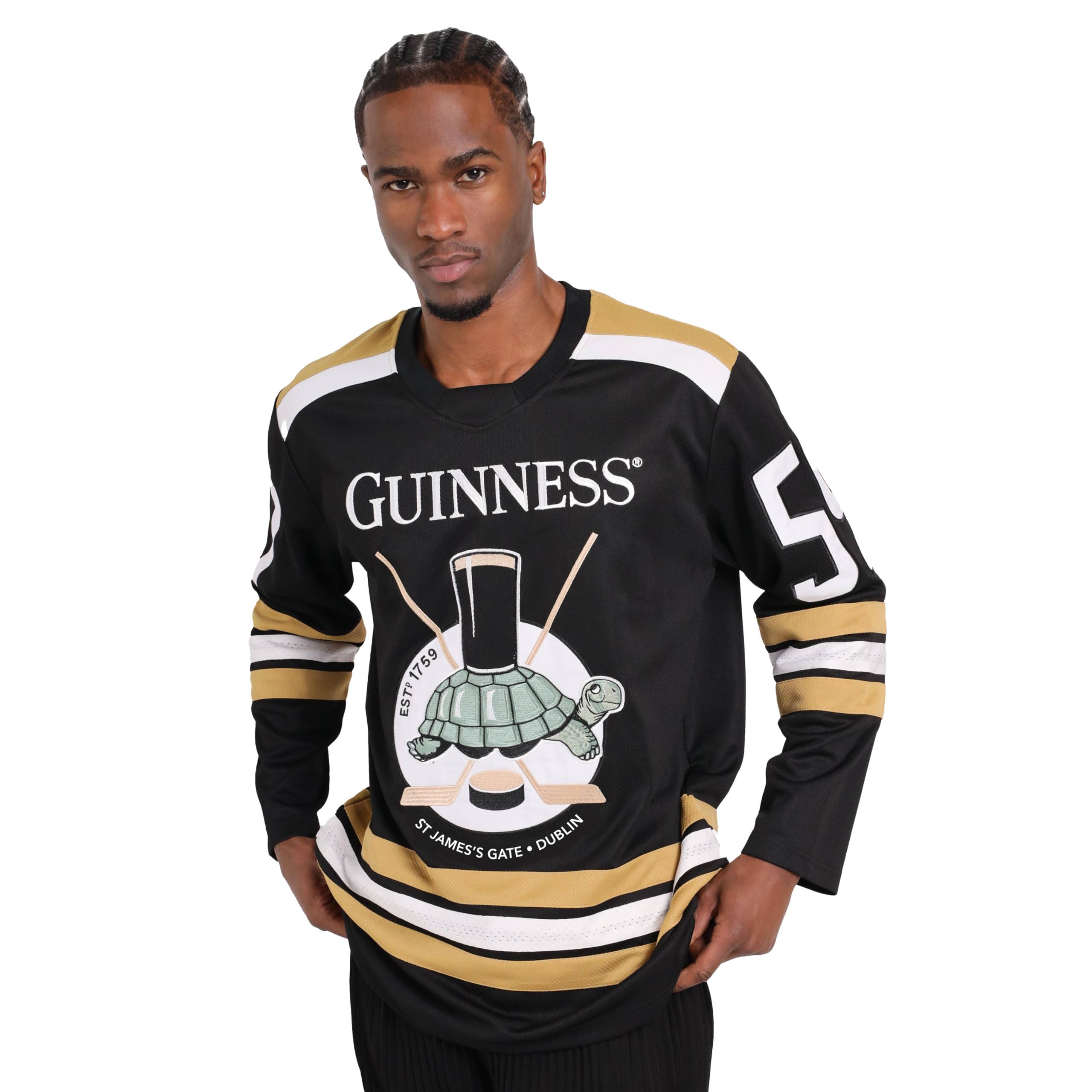Guinness Hockey Jersey Embroidered Polyester Athletic Shirt