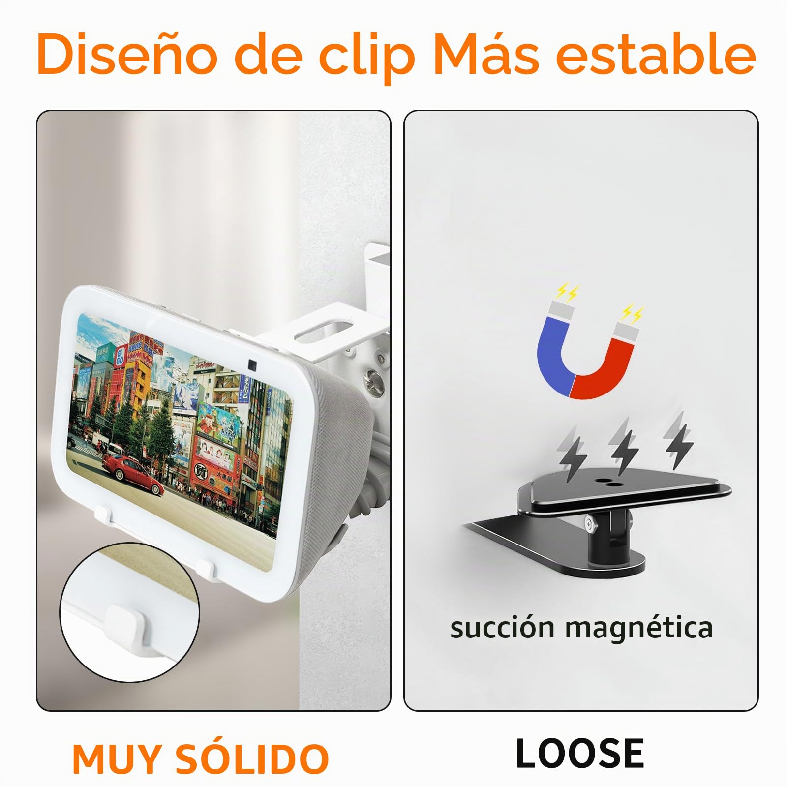 shinar Soporte de Pared de Metal para Sh0w 5 (3ª generación), Giratorio hasta 360°, inclinable -50°/+50°, Accesorio para Sh0w 5 3ª generación con gestión de Cables, Color Blanco