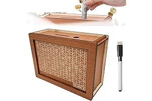 Erasable Light Brown Wooden Acrylic Money Bank