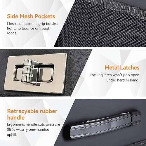 Miniatura 4 de Noaman Organizador de maletero de cuero para SUV, organizador de almacenamiento grande para maletero de automóvil con tapa y 2 divisores extraíbles,