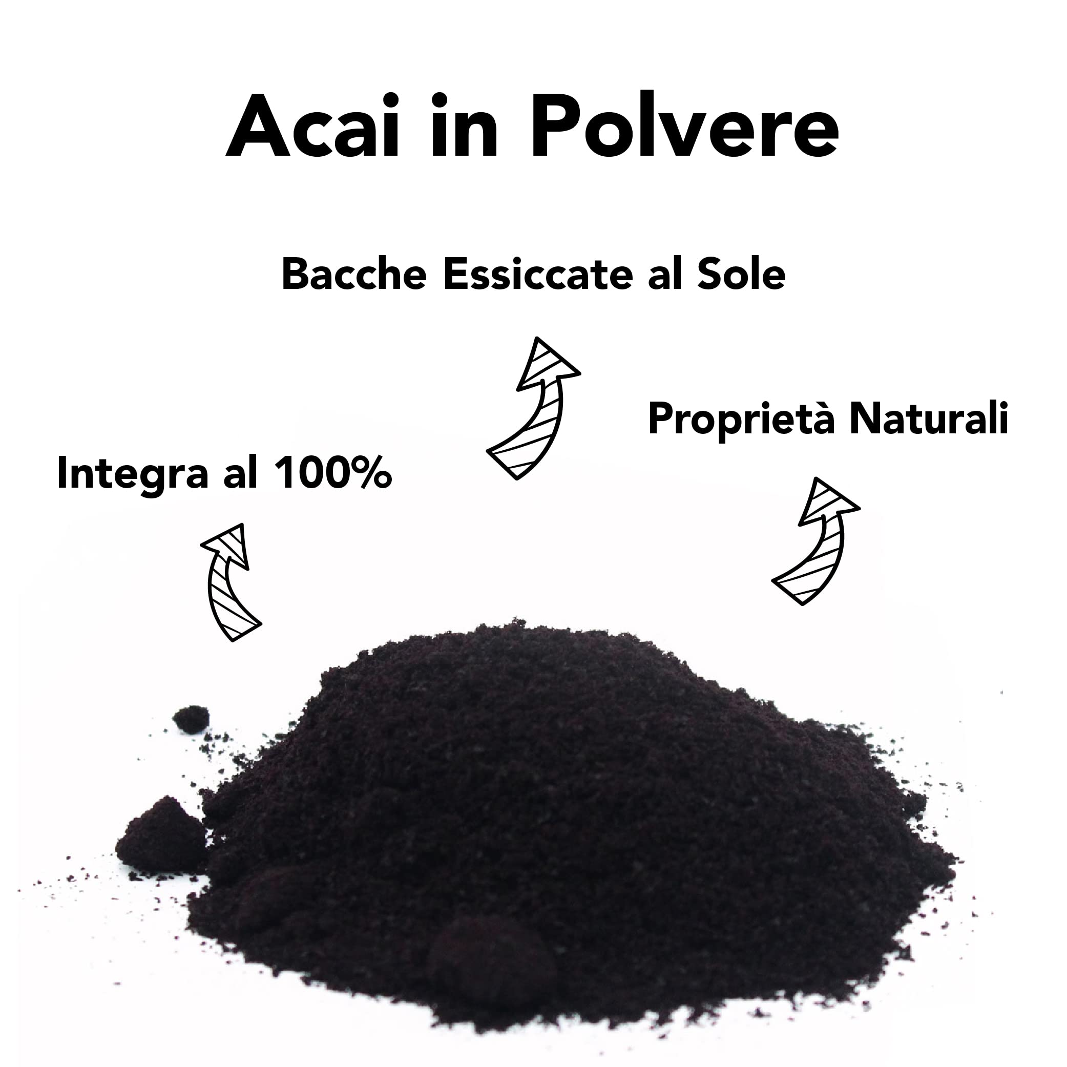 Acai in Polvere Biologico - 150g. Bacche di Acai Liofilizzate Crude Estratte dalla Polpa. Contiene Antiossidanti e Vitamine. Per Acai Bow Frullati o Yogurt. Organic Acai Berry Powder.
