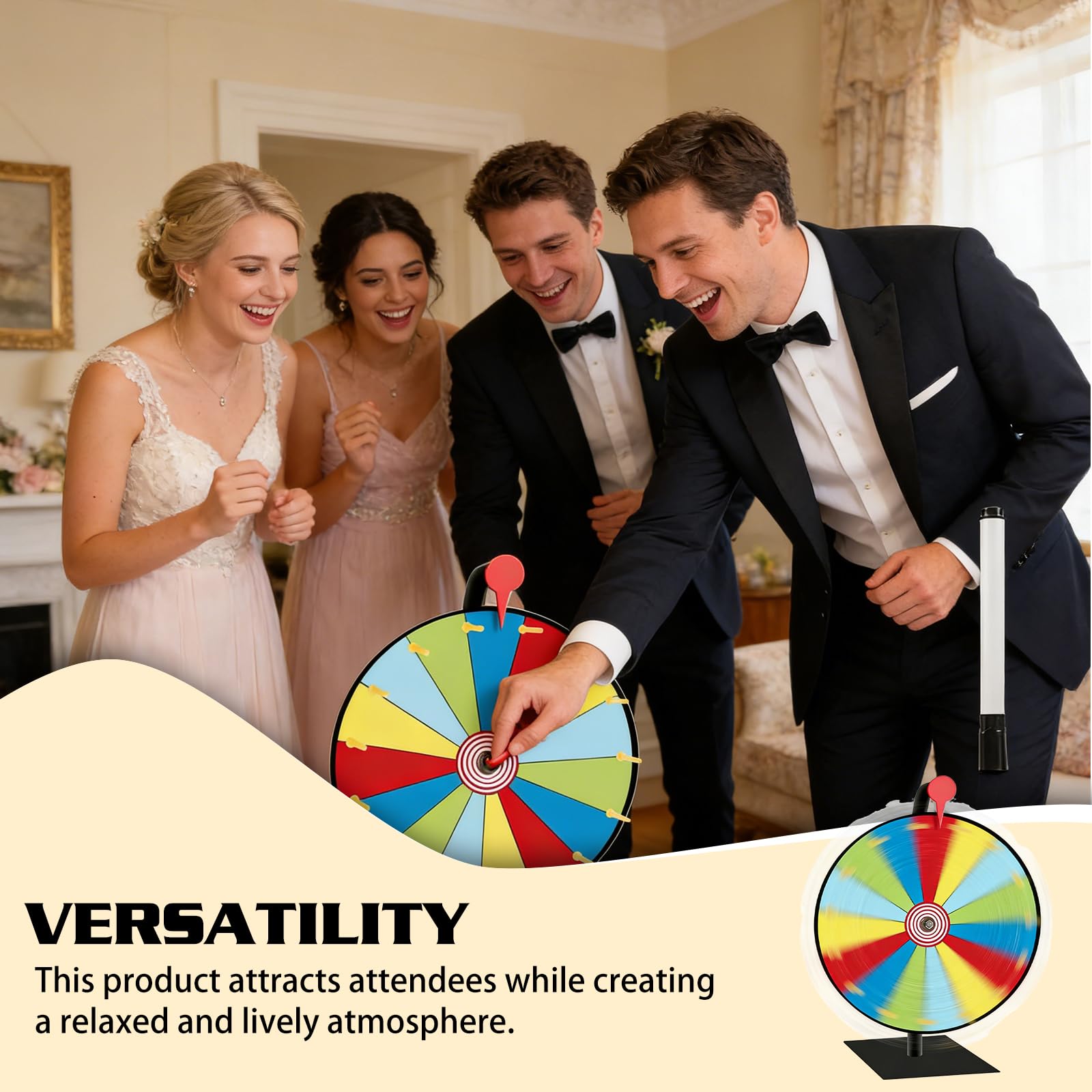 Glücksrad Zum Drehen Farbe, 30cm Glücksrad Zum Selbstgestalten, 15 Slots Glücksrads Mit Metallständer, Tischplatte Rouletterad Mit Radiergummi Und Markierstift Für Spiel, Party-Event