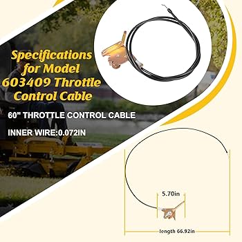 Amazon.com: Zymurgoes 603409 Throttle Control Cable 60” Fits