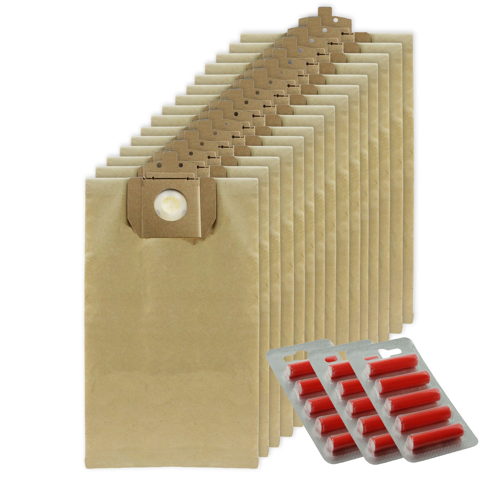 SPARES2GO Strong Dust Bags for Taski Vento 15 15s Vacuum cleaner (Pack of 15 + 15 Fresheners)