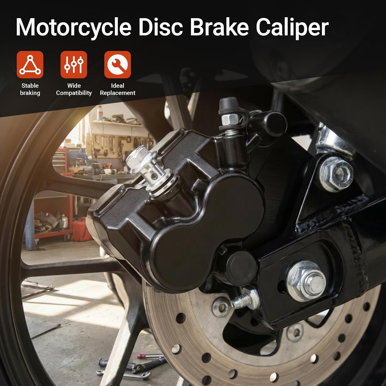 Minho Motorcycle Right Rear Brake Calipers Fit for Chinese GY6 Scooter Moped Jonway 125cc 150cc Parts Benzhou JMSTAR Jonway R5 R9 bike