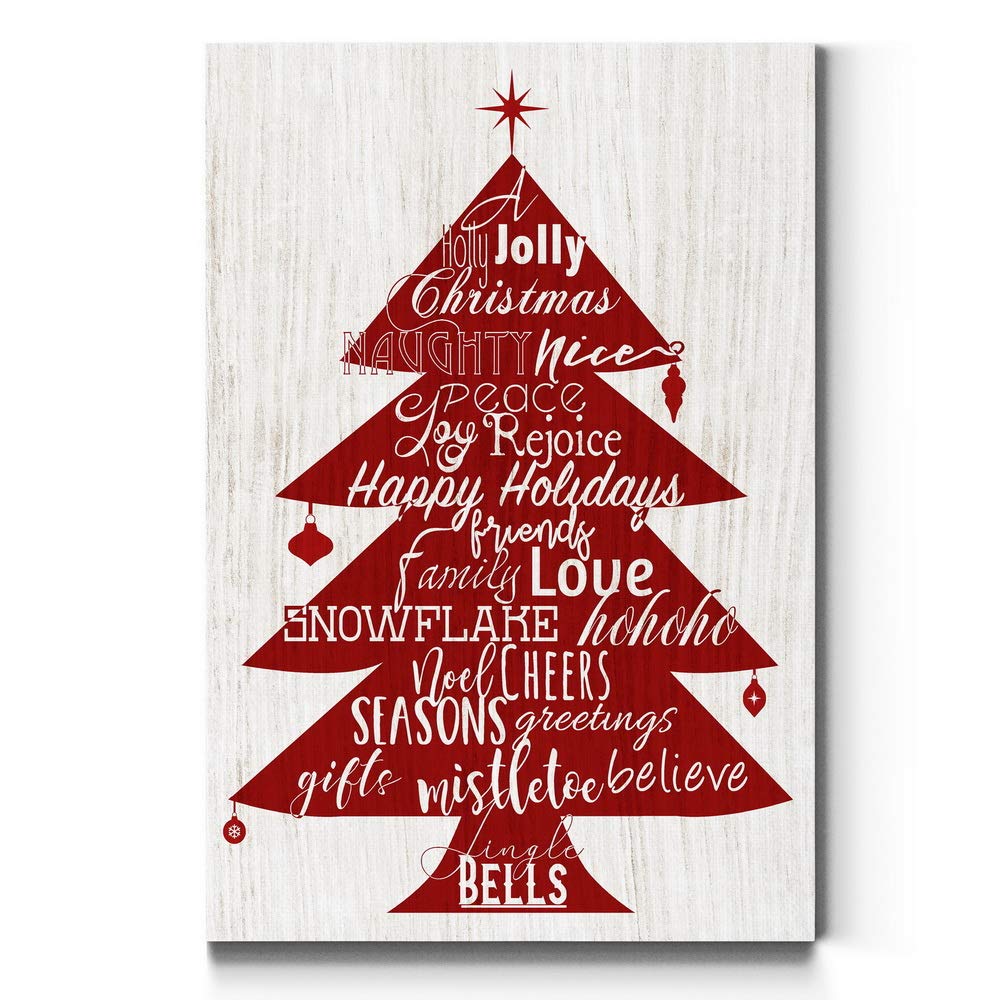 Amazon.com: Renditions Gallery Holly Jolly Christmas Tree Word Art
