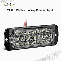 Vista 6 de Partsam 4 luces LED blancas de 4.4 pulgadas, 24 luces LED laterales de remolque, IP67, carcasa de aluminio, impermeable, para montaje en superficie