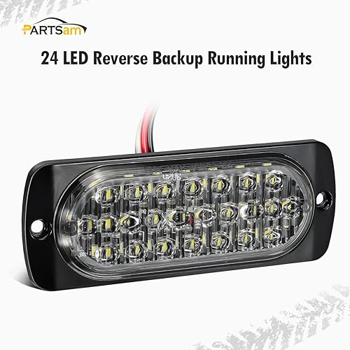 Miniatura 6 de Partsam 4 luces LED blancas de 4.4 pulgadas, 24 luces LED laterales de remolque, IP67, carcasa de aluminio, impermeable, para montaje en superficie,