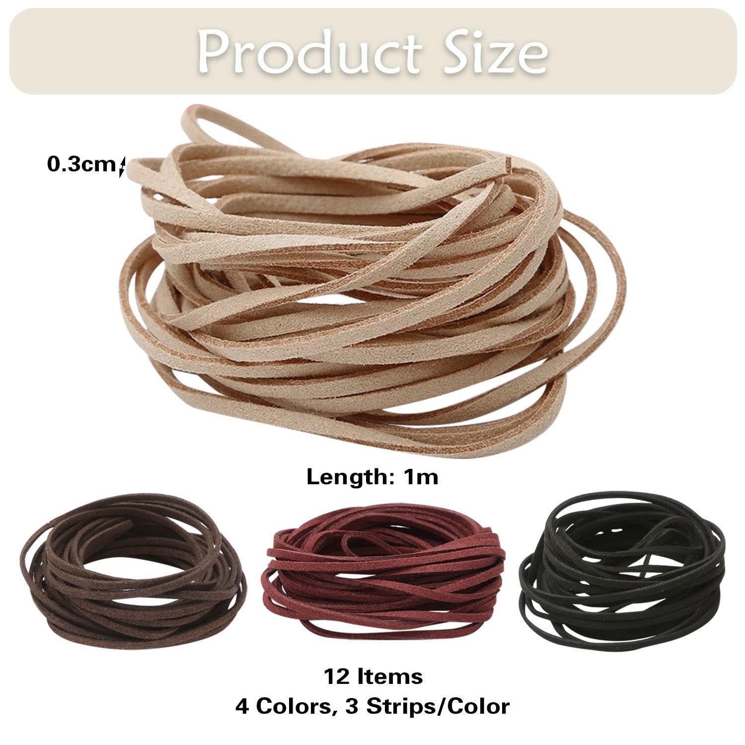 12 Pezzi Di Corda In Pelle Retrò, Materiale Per Gioielli Fai -Da -Te, Corda In Pelle Versatile Classica, Possono Essere Realizzati Con Bracciali, Collane E Lacci Delle Scarpe.