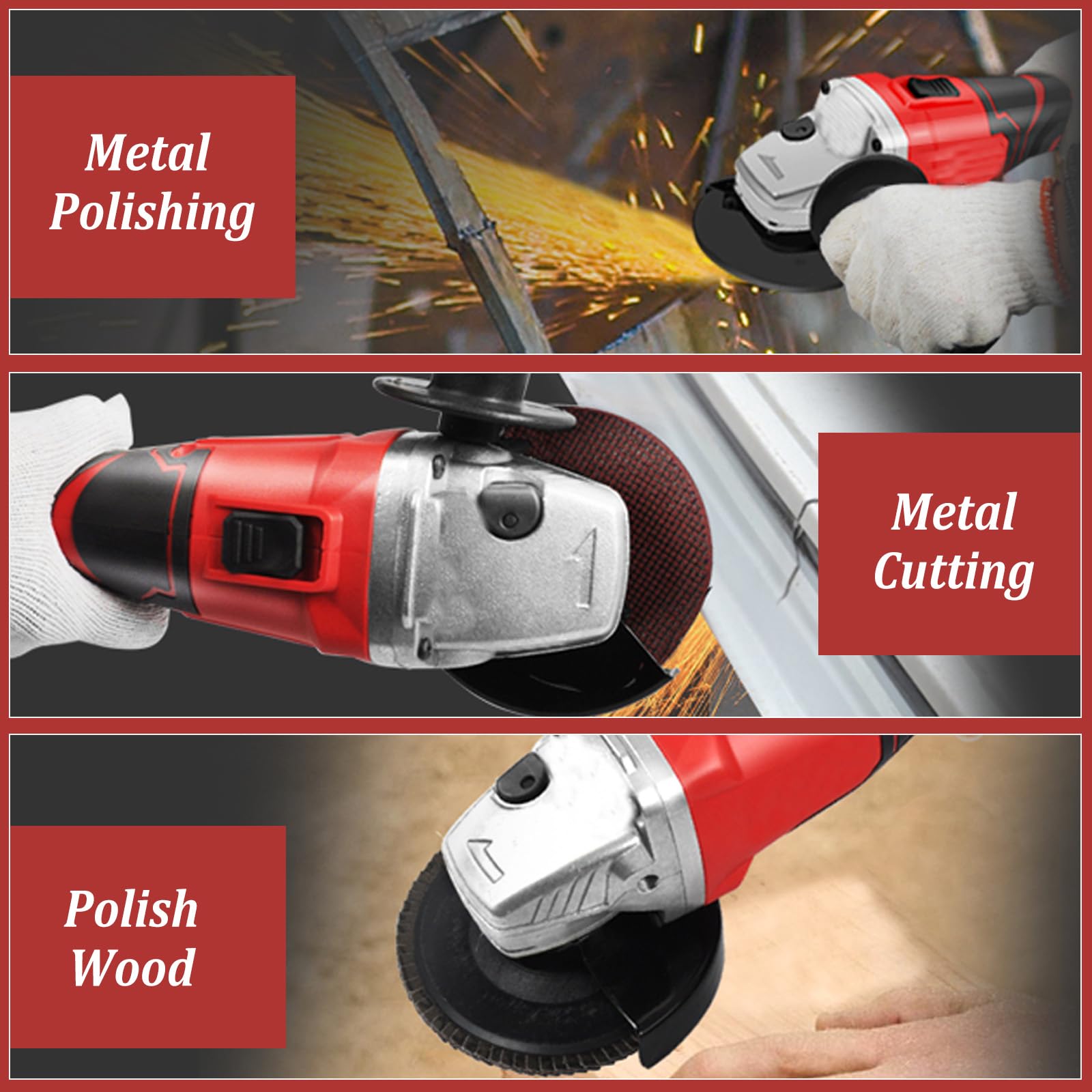akumulatorowa szlifierka kątowa do Milwaukee 18 V, średnica tarczy 125 mm, 8000 obr./min, głębokość cięcia, bezszczotkowe narzędzie szlifierskie, w zestawie 6 tarcz szlifierskich, bez baterii
