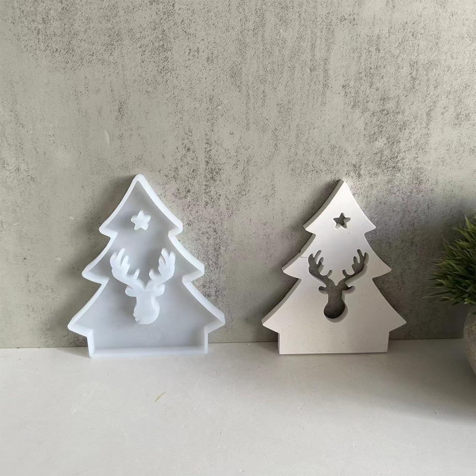 Set De 2 Moldes De Silicona Para Navidad – Ideal Para Velas, Jabón, Resina Y Manualidades DIY Con Forma De árbol Y Adornos Navideños