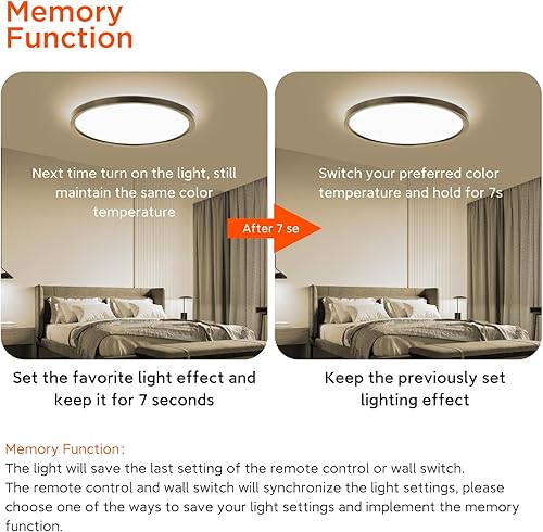 TALOYA Flush Mount 12 Inch Ceiling Light (Milk White Shell), 20W Surface Mount LED Light Fixture for Bedroom Kitchen,5 Color Temperatures in One,0.94 Inch Thickness Round(Black（Backlight）,12Inch-1 Pack)