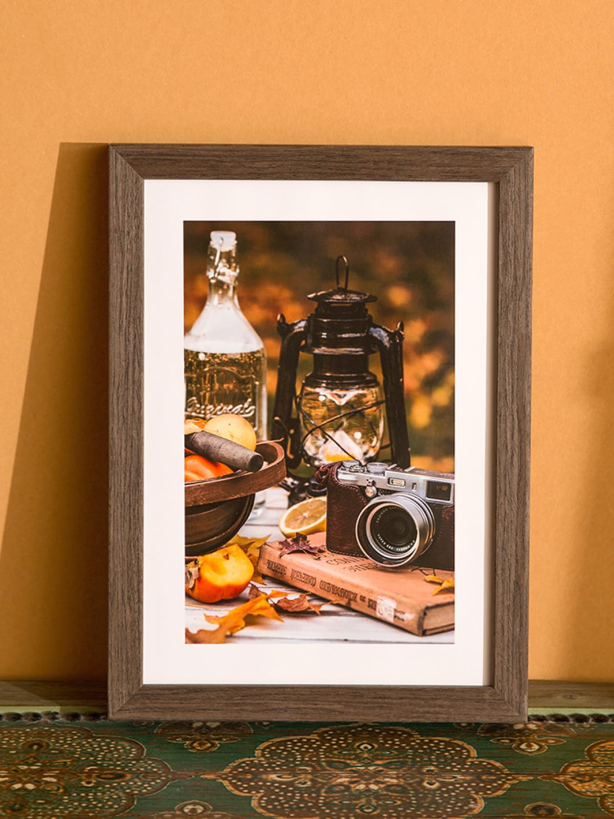 Fotorahmen Personalisiertes Geschenk Massivholz A4 Zweifach 21 × 29,7 cm Dunkelbraun