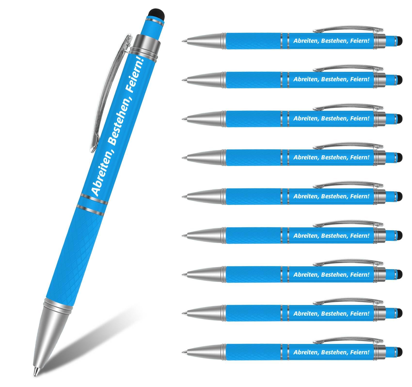 50er Personalisiert Kugelschreiber mit Gravur,Motivation Stift,Metall Druckkugelschreiber mit Touchpen,0.7mm Strichstärke,Blau Tinte,Glücks-Kuli für Prüfung Aufmunterung Genesung,Stil D