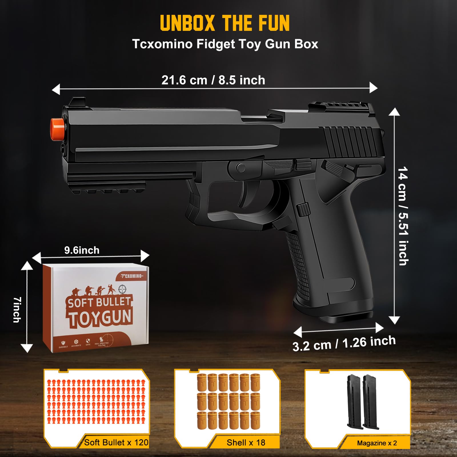 Amazon.com: Tcxomino Automatic Shell Ejecting Toy Gun for Age 13+