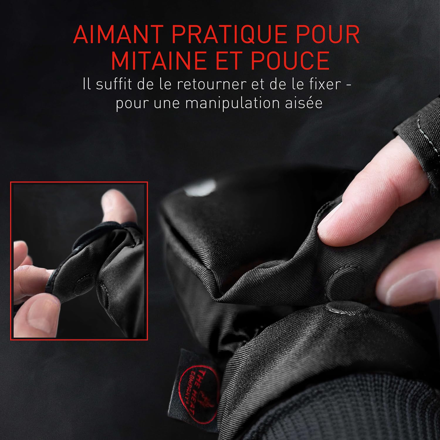 THE HEAT COMPANY - Heat 2 Softshell - Gants tactiles sans Doigts et moufle en Un - Qualité Premium - Gants d'hiver Chauds pour Le vélo & Le Running - Contre Le Froid Pendant Sport & Travail