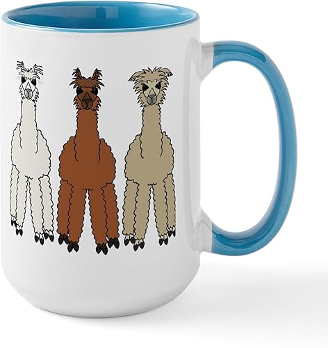Miniatura 5 de CafePress Alpaca (No Text) Large Mug 15 oz (444 ml) Ceramic Coffee Mug