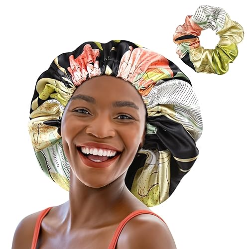 Miniatura 7 de Winitas Gorro de satén grande para mujeres negras con cabello rizado para dormir