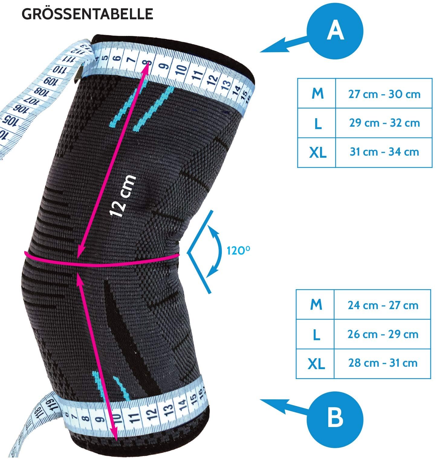 Ellenbogenbandage Upgraded stabilisiert & schützt die Gelenke, rutschfeste Tennisarm Bandage mit Curved-Gel-Pads, geeignet für alle Sportarten wie Tennis, Gewichtheben & Golf (M | Blau)