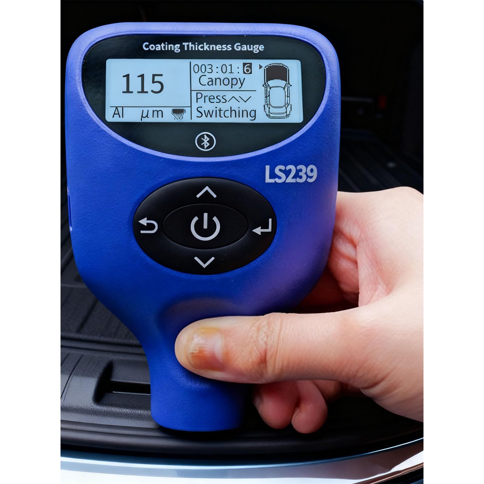 LjyAeono Digital Paint Thickness Gauge Fe/Al Car Paint Coating Thickness Tester Small Probe High Precision