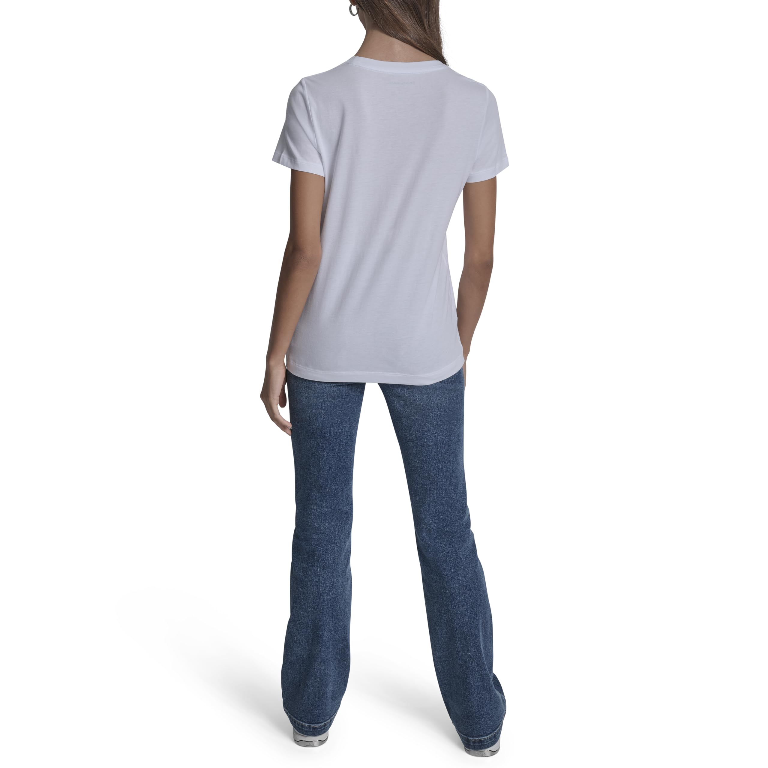 DKNY Maglietta girocollo da donna a maniche corte