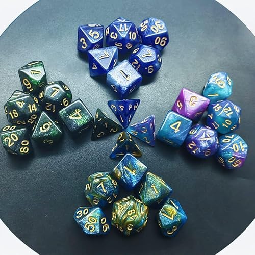 Miniatura 2 de Gikfun Juego de dados poliédricos 28 piezas con bolsas negras 4 juegos completos de dados de doble color compatibles con los entusiastas de los
