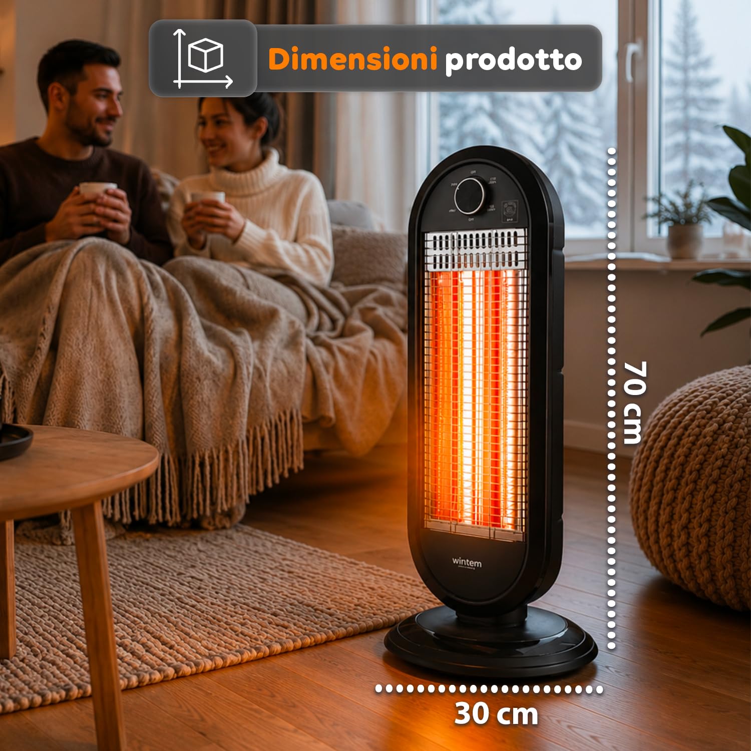 Avilia – Stufetta Elettrica con Oscillazione Automatica, Doppia Potenza 450-900W e Sistema di Sicurezza Anti-Ribaltamento per un Calore Uniforme e Naturale in Casa e Ufficio