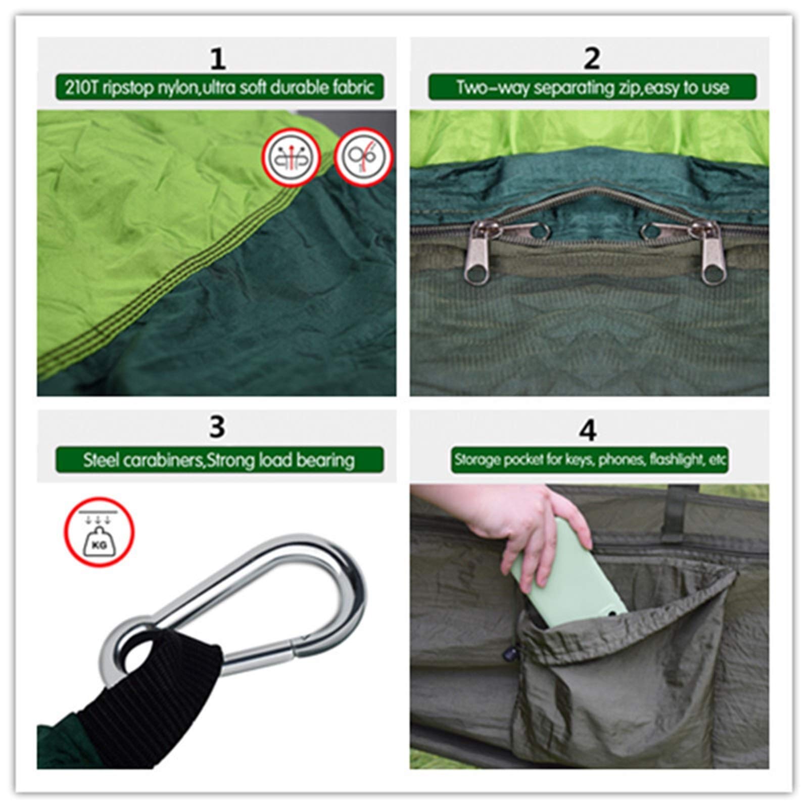 Hamac Portatif De Camping Avec Moustiquaire - Camo (neuf)