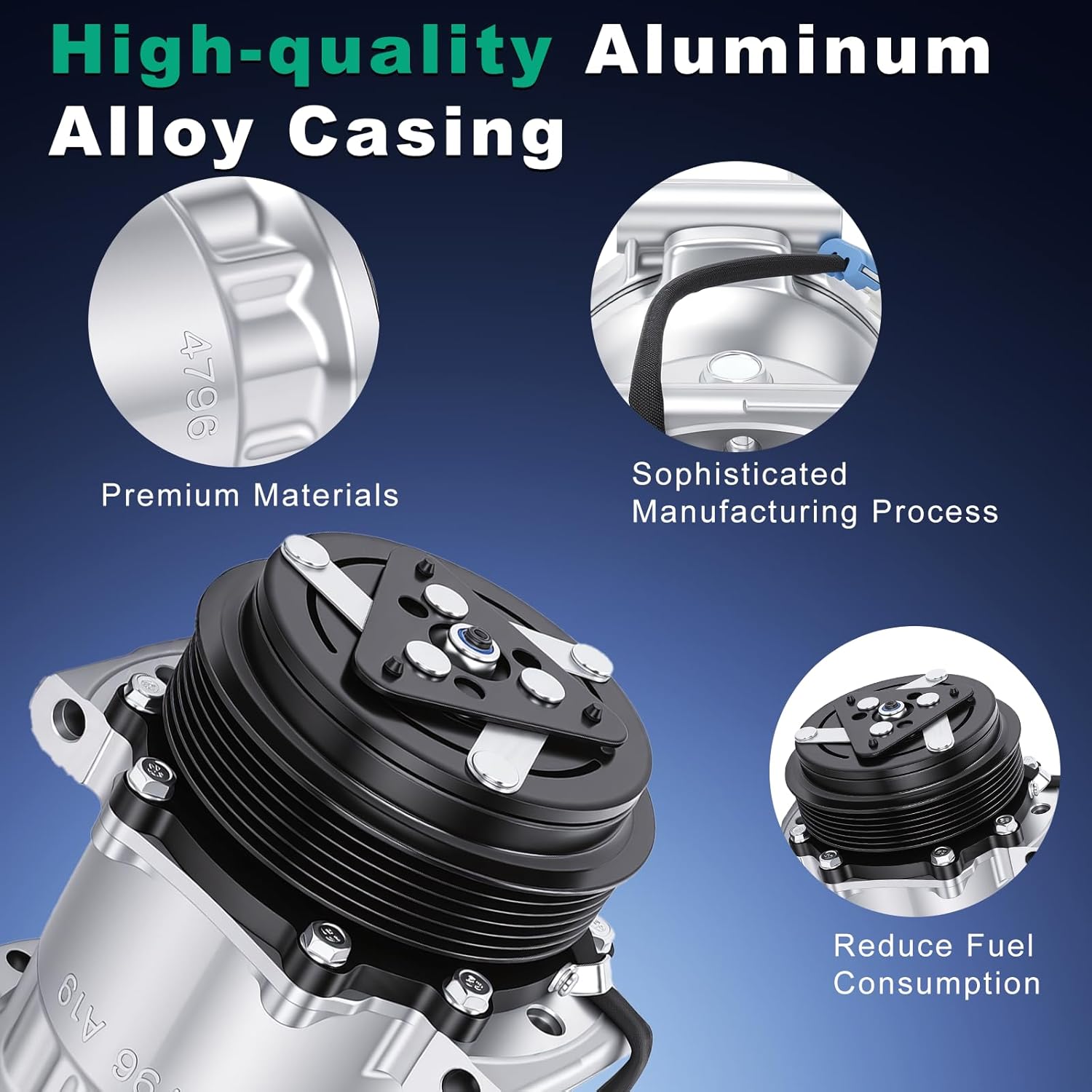 AC Compressor Compatible with Chevy Cadillac GMC Isuzu 1995-2002, CO 20151C Air Conditioning Compressor with Pre-Filled Oil