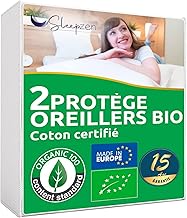 SLEEPZEN Absorbent Pillow Protectors 65 x 65 cm – Pack of 2, 100% Organic Cotton Fleece – Anti-Dust Mite, Antibacterial and Hypoallergenic – Non-Waterproof