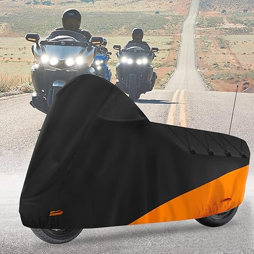 Miniatura 7 de Funda para motocicleta, impermeable para todas las estaciones, para exteriores, con empalme de línea inclinada, L, se adapta a Harley Davidson de