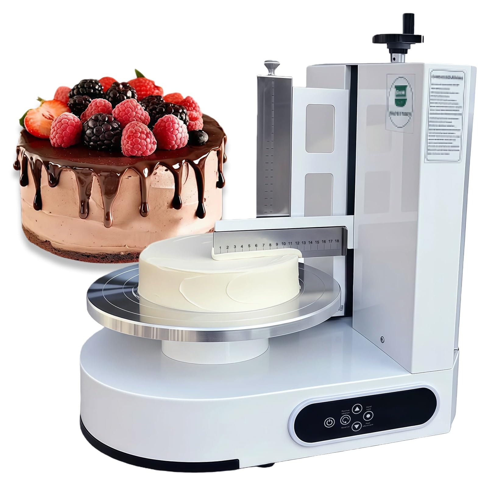 Automatische Kuchencreme-Maschine, Torten Glättungsmaschine, Cake Decorating Machine Zum Verteilen von Kuchencreme, Bestreichen und Einfetten von Kuchen mit Zuckerguss für 10 bis 30 cm Kuchen