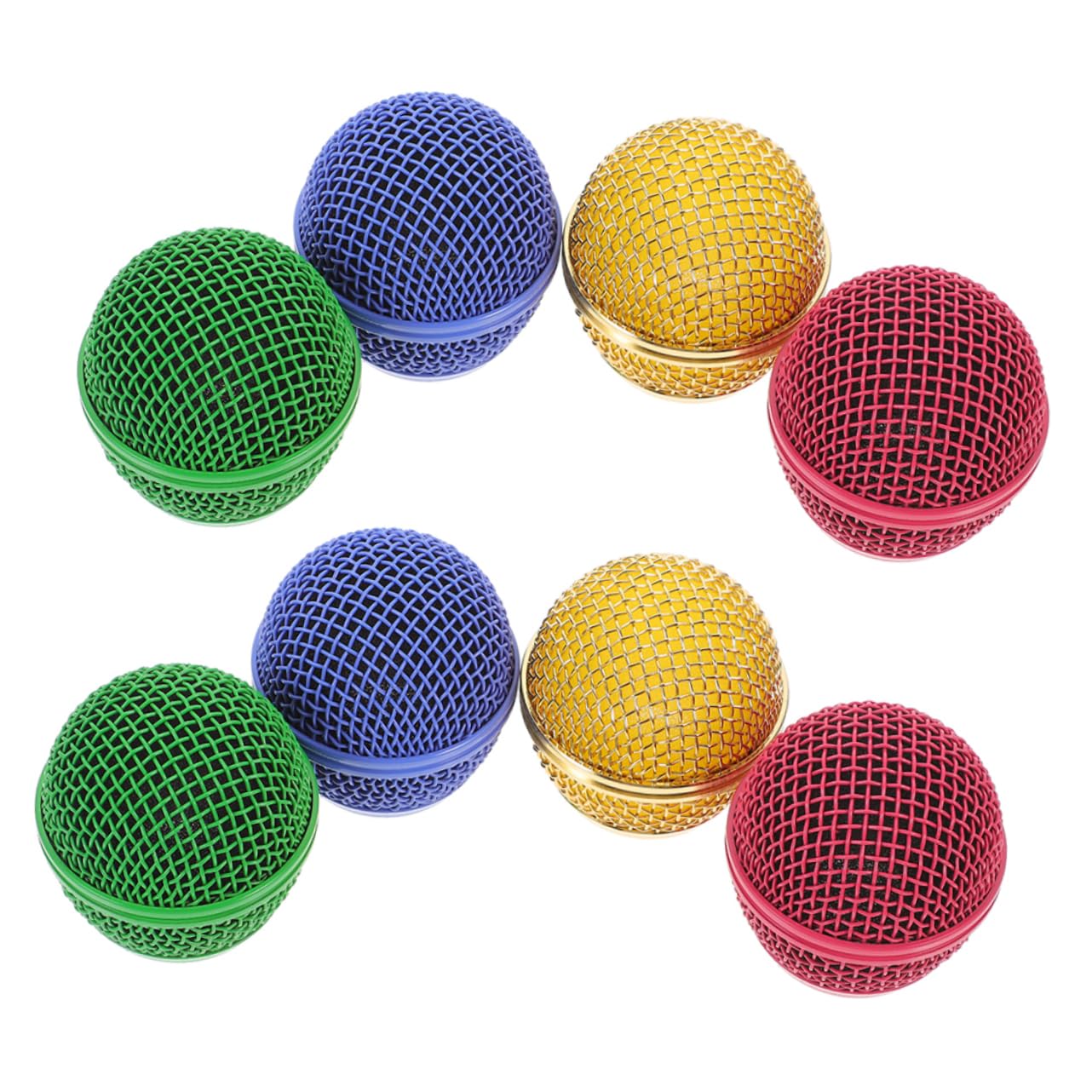 Kisangel Rejillas Metálicas de Malla para Micrófono 8 Unidades (2 Doradas, 2 Rosa Fucsia, 2 Verdes, 2 Azul Claro) Accesorio de Repuesto para Cabezal de Micrófono Uso Profesional en Música