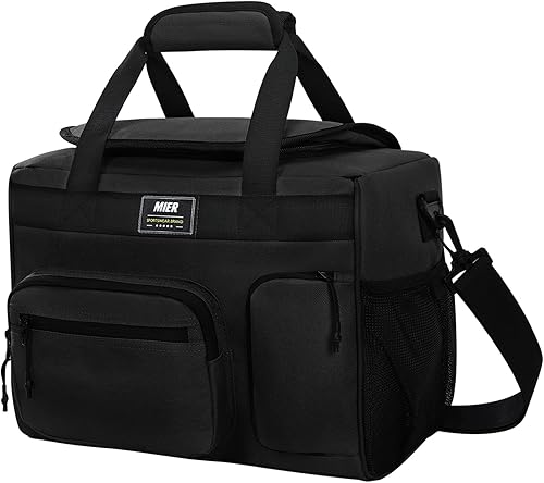 MIER Lonchera grande para hombres y mujeres adultos, con aislamiento de lados suaves, para 30 latas, a prueba de fugas, plegable, para el trabajo,