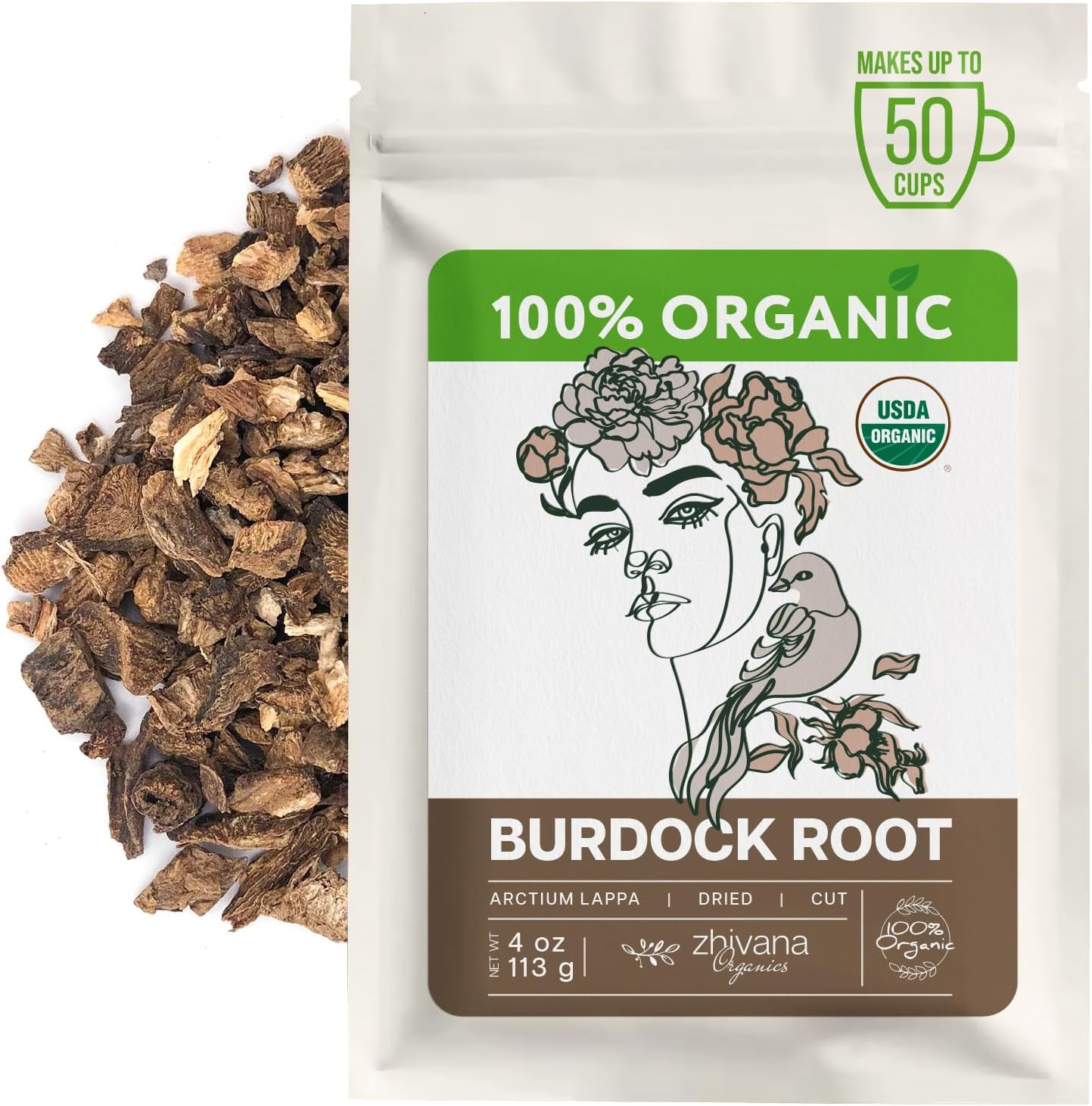 Premium Burdock Root Organic (4oz.) – Great Burdock Tea Loose - Raiz de Bardana Organica – Support Digestion, Liver, Gut Health