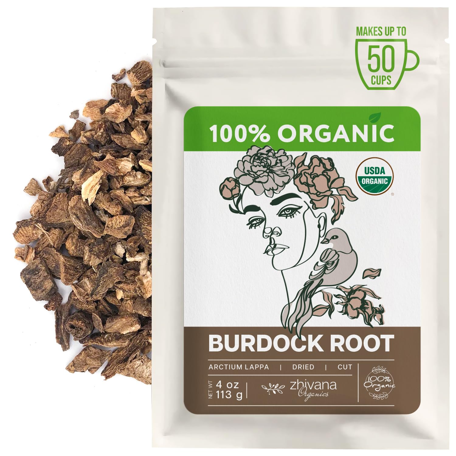 Premium Burdock Root Organic (4oz.) – Great Burdock Tea Loose - Raiz de Bardana Organica – Support Digestion, Liver, Gut Health