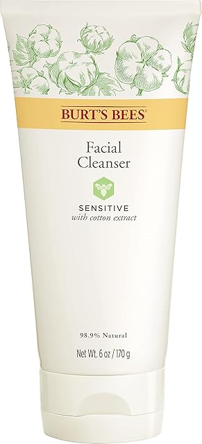 Burt's Bees 99% Natural Sensitive Facial Cleanser with Cotton Extract, 170g