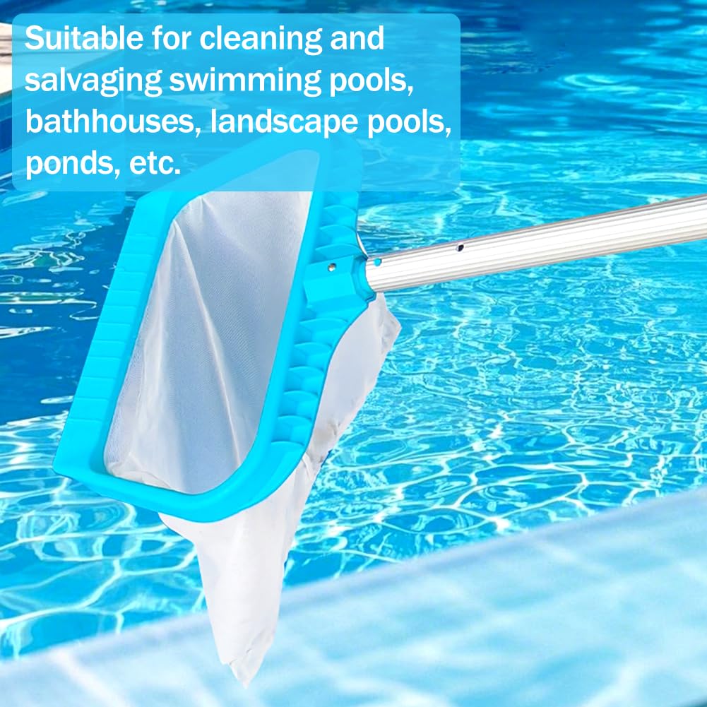 Épuisette de Piscine, Filet de Nettoyage, Écumoire pour Piscine Étang Spa, Accessoire Piscine (Vert)
