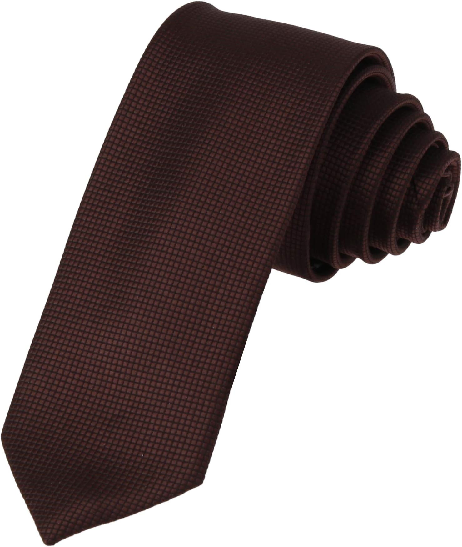 Dan Smith Men's Fashion Checker Microfiber Tie Matching Skinny Necktie With Box