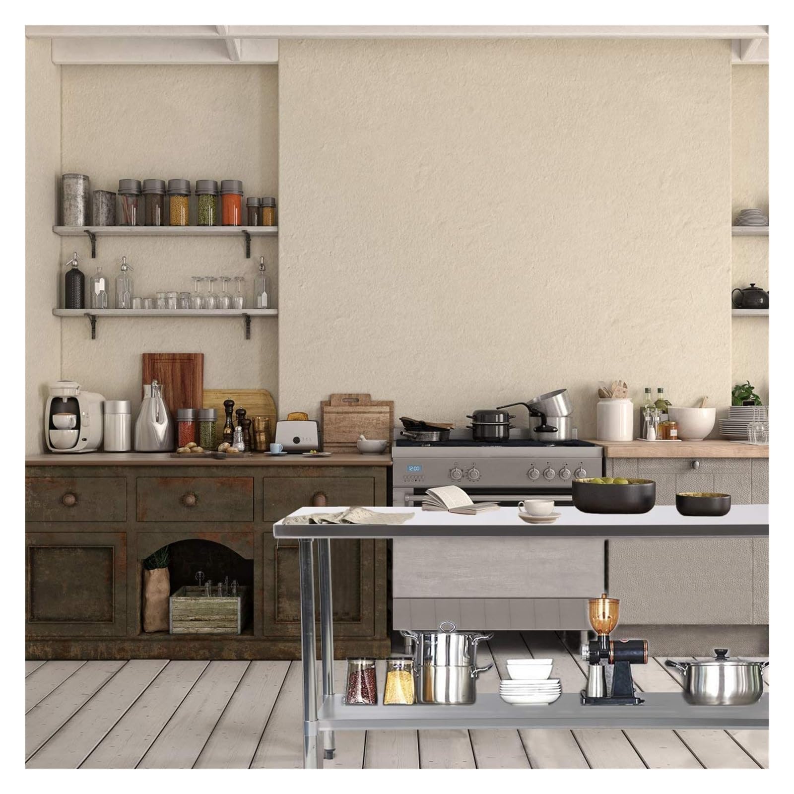"Mesa De Cocina De Acero Inoxidable" Mesa De Preparación De Acero Inoxidable For Cocina, Catering, Mesa Comercial, Banco De Trabajo De Preparación De Alimentos, Mesa De Preparación De Alimentos Resis