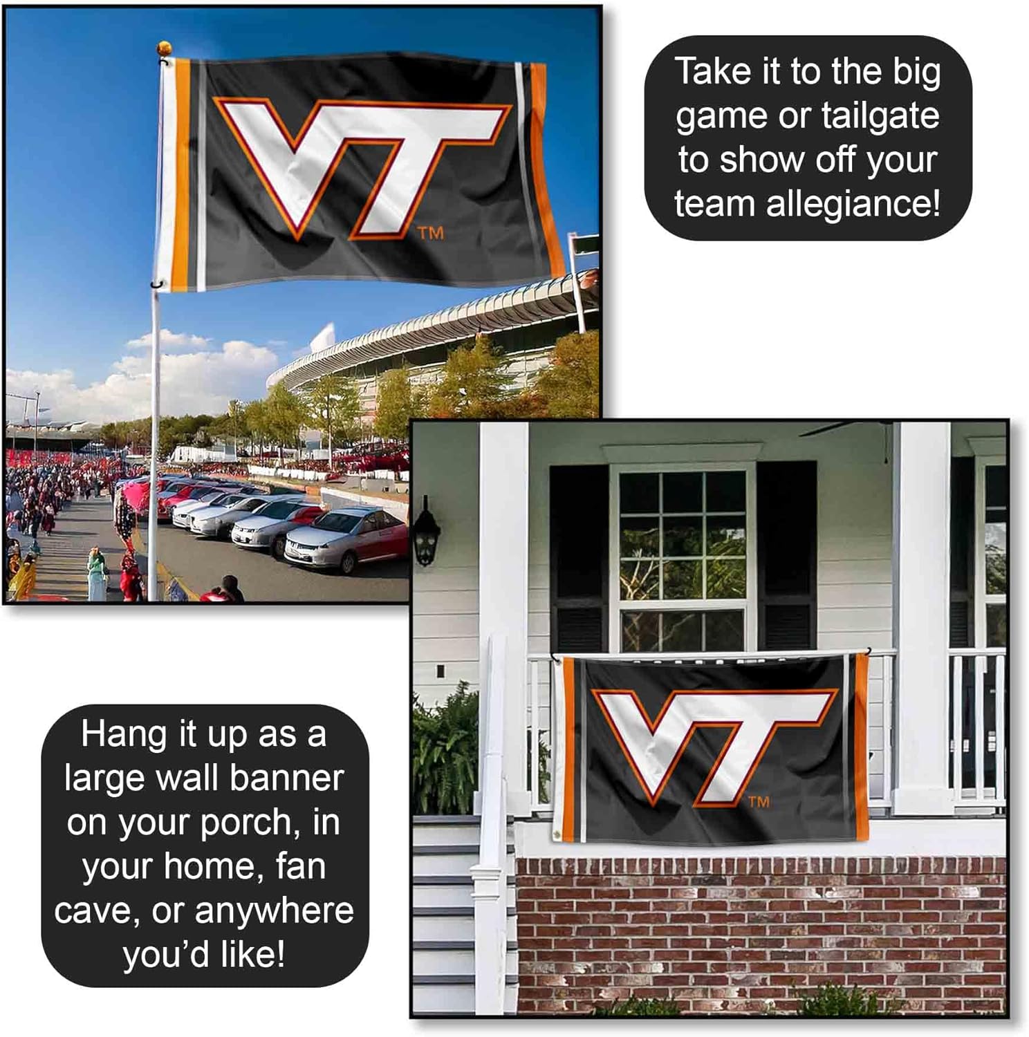 VA Tech Hokies Large Outdoor Banner Flag