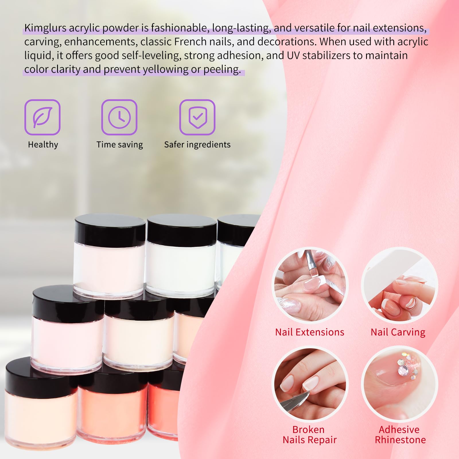 Acryl-Nagel-Set mit Nagelbohrgerät, 12 Farben Acrylpulver, Acrylic Powder Kit Acrylflüssigkeit UV/LED-Nagellampe, Top Coat, Base Coat, Nagelprimer (Rot)