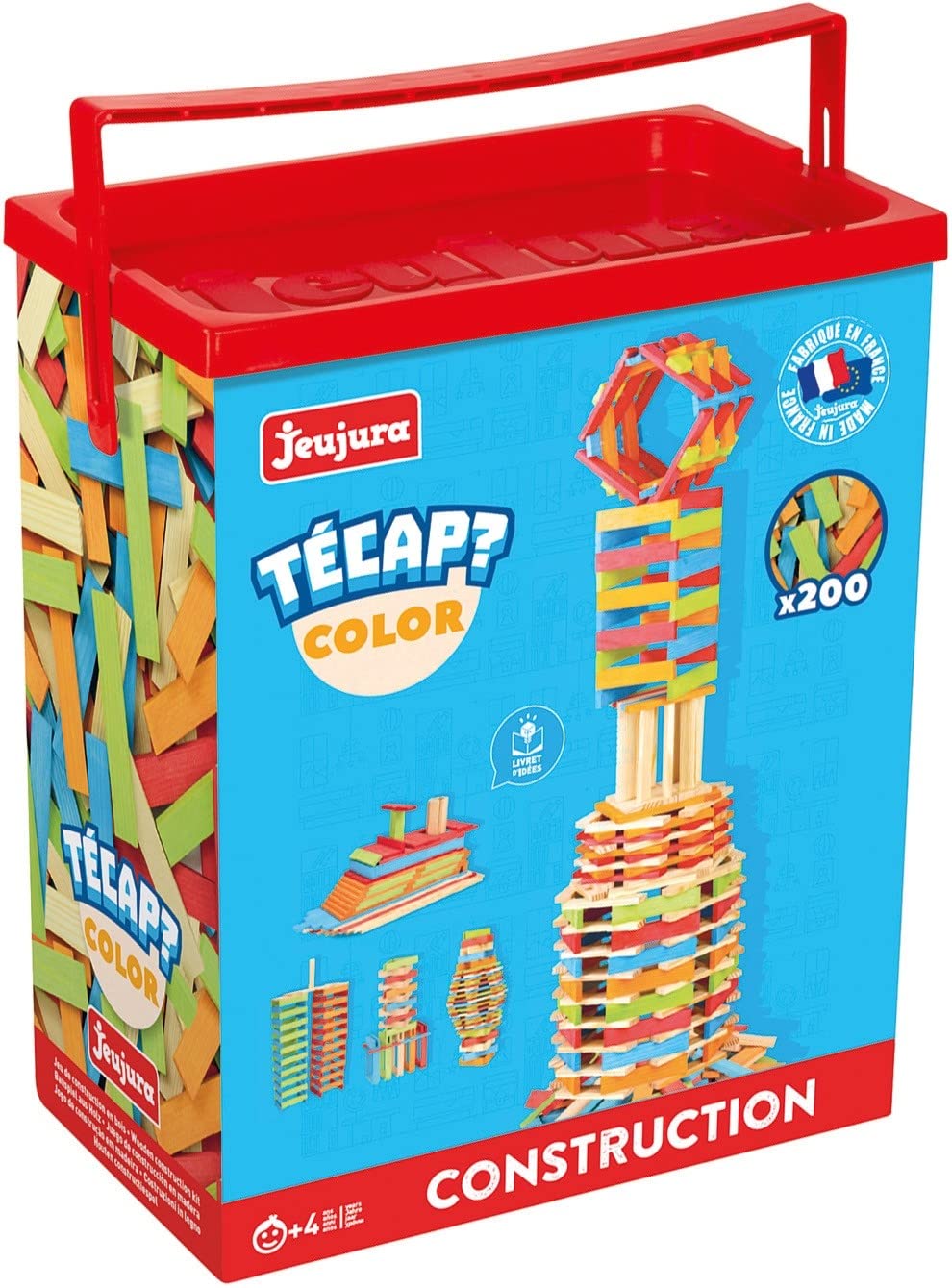 Jeujura - Tecap Color - 300 Pezzi - Giochi di Costruzione- Gioco di Tavole - per Fare Il Massimo delle Costruzioni - Lasciare Libera la Propria immaginazione - Manipolazione - creatività - 8335