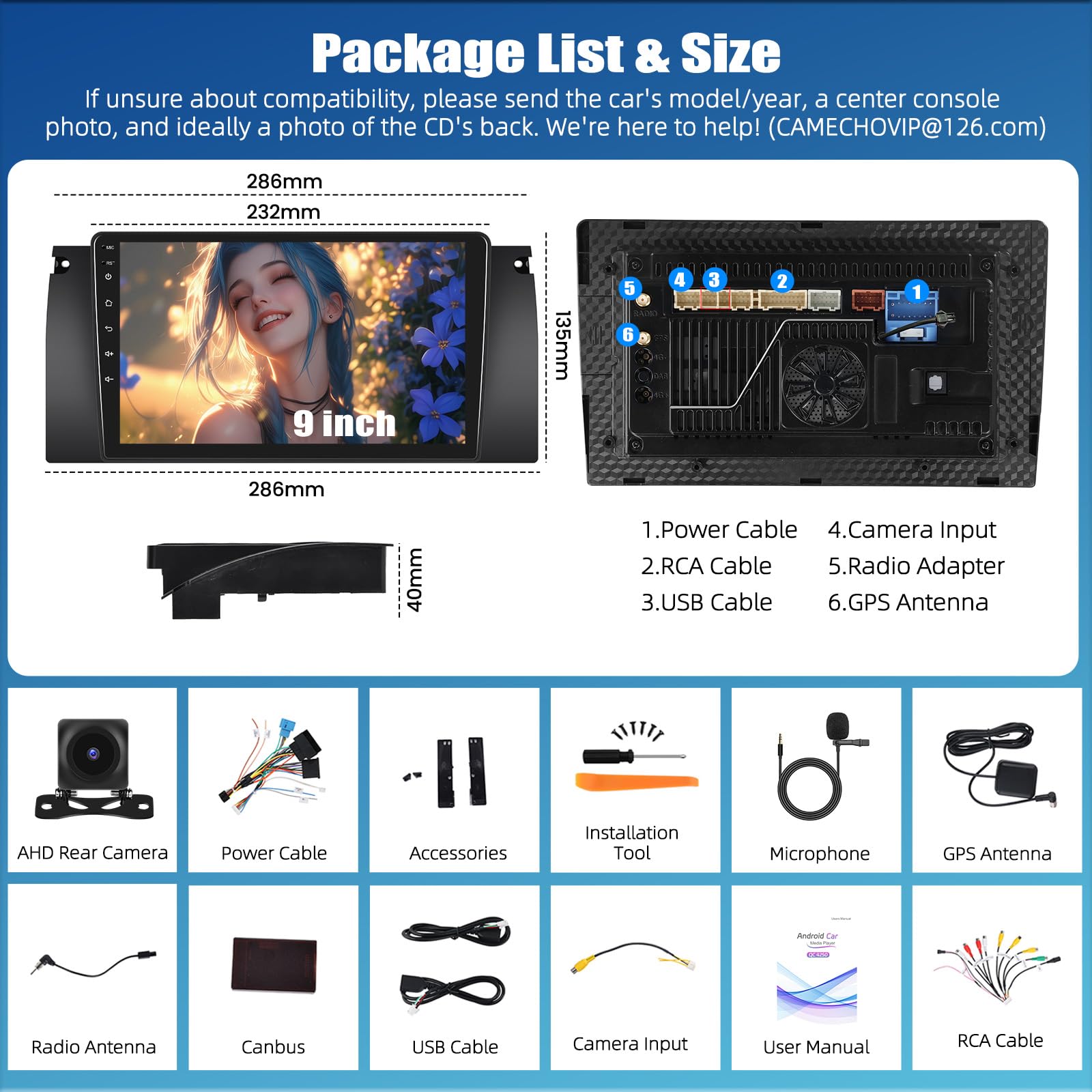 CAMECHO [8-rdzeniowy Snapdragon 4+64 GB] odtwarzacz samochodowy z Androidem 15 i bezprzewodowym CarPlay dla BMW 5 E39 E53 M5 X5 (1996–2007) nawigacja DSP 9-calowy ekran WiFi Android Auto RDS