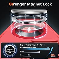 Vista 120 de TOCOL Funda magnética para iPhone 15 Pro Max, protección completa mejorada de la cámara, compatible con Magsafe, protección contra caídas, funda