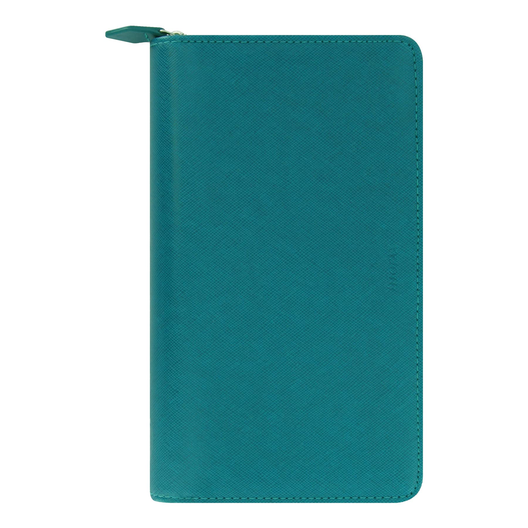 FilofaxFilofax Saffiano Zip Organizer, Personal Compact Size, Aquamarine - Cross-Grain, Leather-Look, Six Rings, Week-to-View Calendar Diary, Multilingual, 2024 (C022536-24)