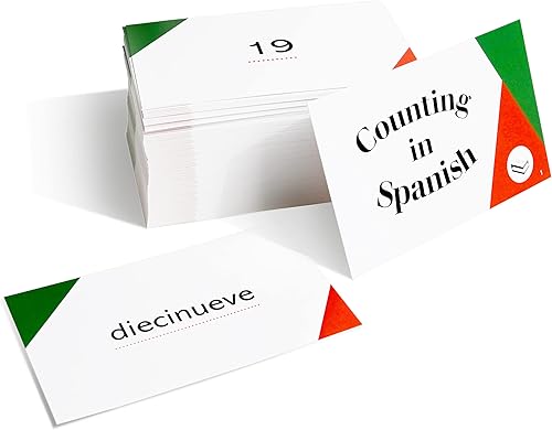 Pat's Flash Cards 142 Contando en tarjetas flash españolas Cobertura integral de 1-100, números ordinales, 1000, millones