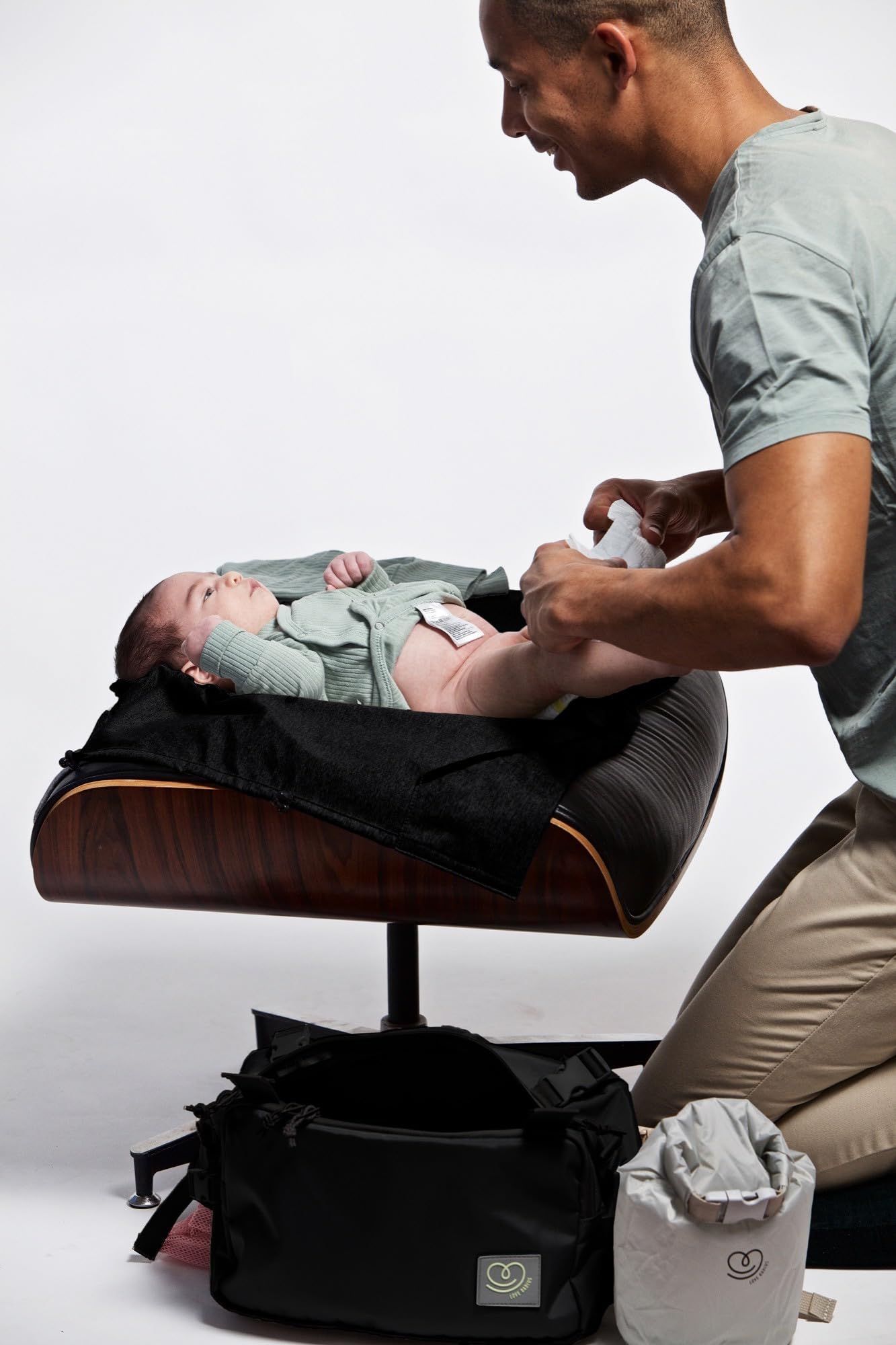 CaravanBag Pack Ultime Sac à langer étanche Noir - Porte-bébé ceinture hanche avec attache poussette