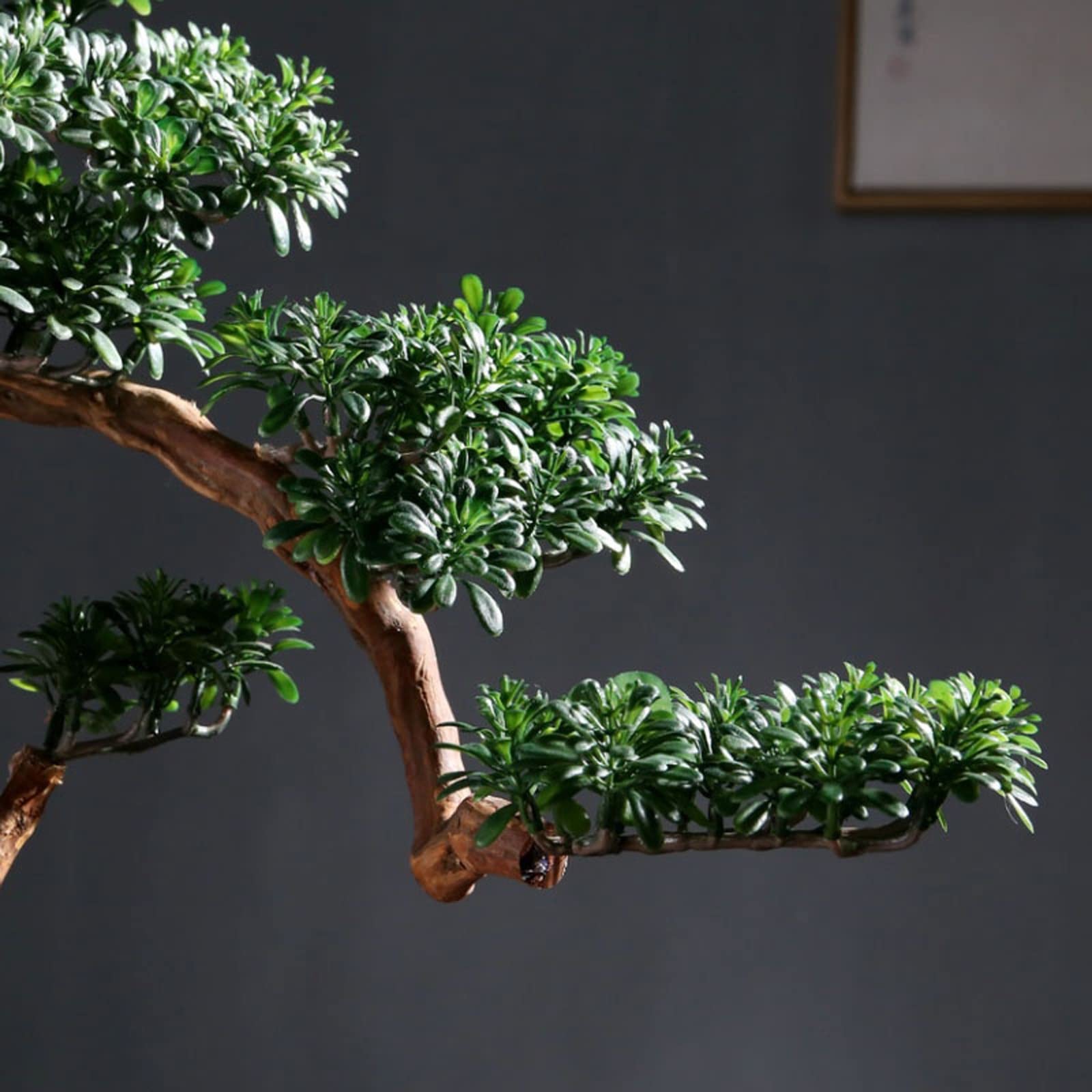 Árbol bonsái Artificial Árbol bonsái Artificial con macetas de cerámica, Plantas de imitación for decoración del hogar, Oficina, Granja, Alto 21,6" Decoración de Plantas Falsas